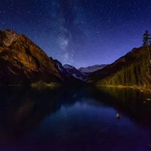 Milky Way Print over Lake Louise Milky Way Print over Lake Louise