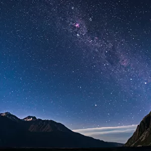 Milky Way rises over the Mountain at South Island New Zealand