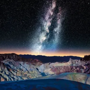 The Milky Way Print over Zabriskie Point, Death Valley Panorama The Milky Way Print over Zabriskie Point, Death Valley Panorama
