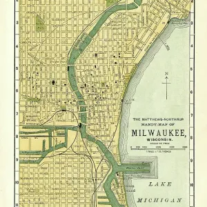 Milwaukee USA map 1898 Milwaukee USA map 1898