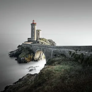 Minimalist long exposure at sunset at Phare de Petit Minou lighthouse on the coast of Brittany, France Minimalist long exposure at sunset at Phare de Petit Minou lighthouse on the coast of Brittany, France