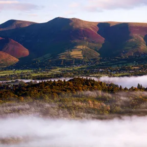 Mist over Keswick, Lake District, Cumbria, England