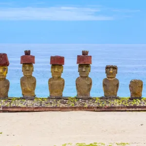 Mysterious Moai by the Sea Print Mysterious Moai by the Sea Print