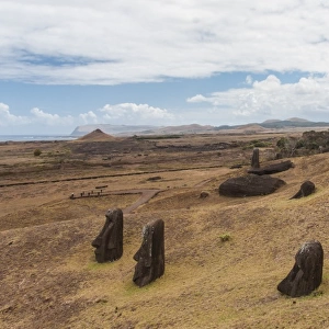 Moais at Rano Raraku in Easter Island