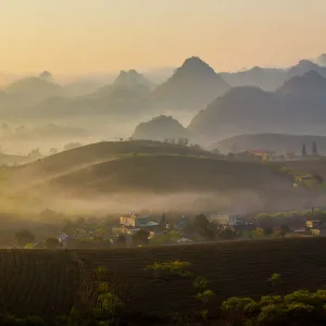 Moc Chau Plateau in Fog - Vietnam - Travel Destination