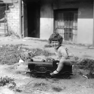 Model Train Print with Child Rider 1929 Model Train Print with Child Rider 1929