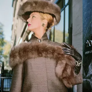 Model Wearing Norman Hartnell Fashion Model Wearing Norman Hartnell Fashion