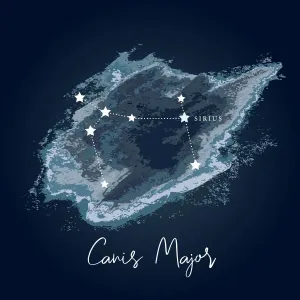 Modern Night Sky Constellation Print - Canis Major Modern Night Sky Constellation Print - Canis Major