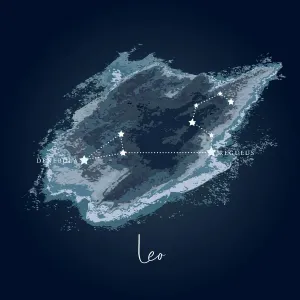Modern Night Sky Constellation Print - Leo Modern Night Sky Constellation Print - Leo