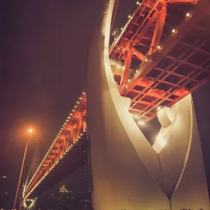 Print of The Modern Qiansimen Bridge in Chongqing, China Print of The Modern Qiansimen Bridge in Chongqing, China