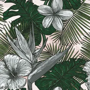 Black and White Tropical Floral Print Black and White Tropical Floral Print
