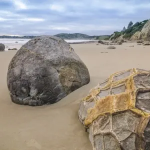 Moeraki Boulders, geological feature, round rock balls, Coastal Otago, Moeraki, South Island, New Zealand, Oceania Moeraki Boulders, geological feature, round rock balls, Coastal Otago, Moeraki, South Island, New Zealand, Oceania