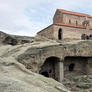 Monastery at Bronze Age settlement of Uplistsikhe, ancient cave city, Georgia