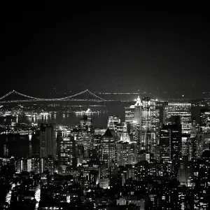 Monchrome New York City Night View Monchrome New York City Night View
