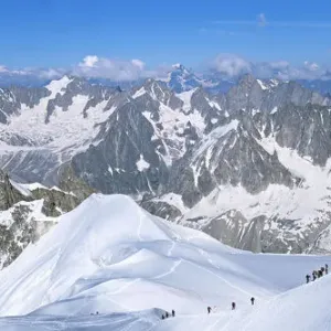 Mont Blanc Print: Mountaineers Ascend the French Alps Mont Blanc Print: Mountaineers Ascend the French Alps