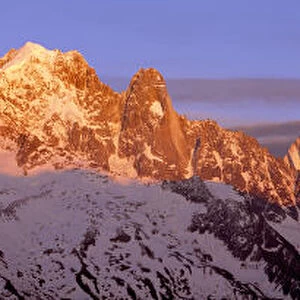 Mont-Blanc mountain range at sunset