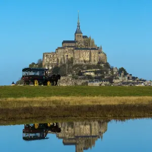 Mont Saint-Michel Print - Tidal Island Carriage Ride Mont Saint-Michel Print - Tidal Island Carriage Ride