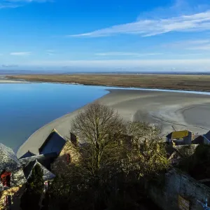 Mont Saint Michel Print - Bay at Low Tide Mont Saint Michel Print - Bay at Low Tide