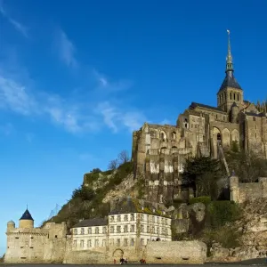 Mont Saint-Michel Print, a tidal island monastery and village Mont Saint-Michel Print, a tidal island monastery and village