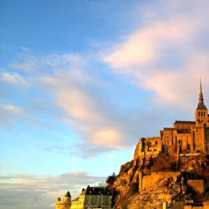 Mont St Michel France at sunset