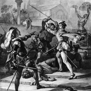 Montagues and Capulets Fight Print Montagues and Capulets Fight Print