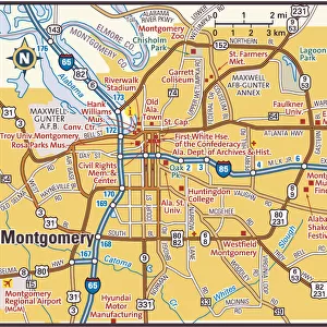 Montgomery, Alabama area map