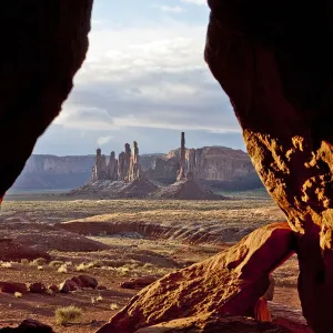 Monument Valley seen from cave, Utah, USA