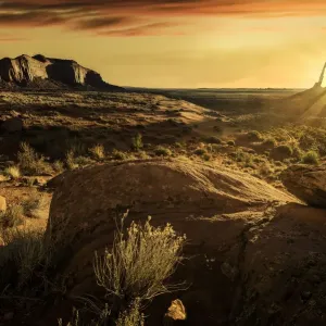 Monument Valley Sunrise Print - Totem Poles Rock Formation Monument Valley Sunrise Print - Totem Poles Rock Formation
