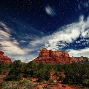 Moon light over Sedona, Arizona