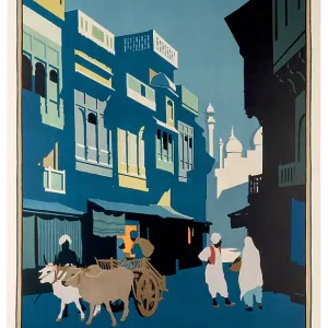 Moonlit Indian Street Poster Moonlit Indian Street Poster