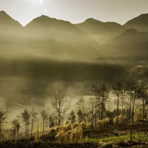 Morning Fog in Dong Van Rock Plateau Print Morning Fog in Dong Van Rock Plateau Print