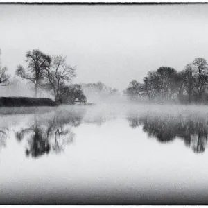 Morning of fog on the river Cher, Savonnieres, France Morning of fog on the river Cher, Savonnieres, France