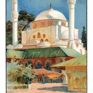 Mosque in Istanbul Turkey art nouveau illustration Mosque in Istanbul Turkey art nouveau illustration