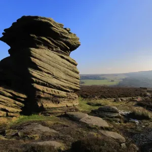 Mother Cap Gritstone rock formation Millstone Edge Mother Cap Gritstone rock formation Millstone Edge