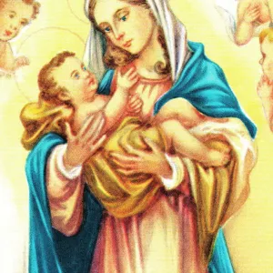 Mother Mary with Jesus and angels