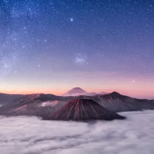 Mount Bromo Indonesia with star