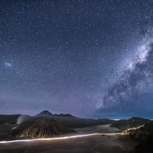 Mount Bromo Volcano Print at Night with Milky Way Mount Bromo Volcano Print at Night with Milky Way