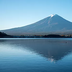 Mount Fuji reflected in Kawaguchi lake