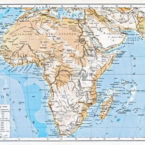 Mountain and Hydrographic Map of Africa
