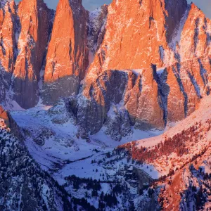 Mountain landscape in winter, Mt. Whitney, California, USA