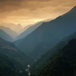 Mountain massif in North of Sikkim, India Mountain massif in North of Sikkim, India