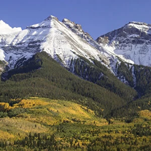 Mountain and valley landscape, San Juan Mountains, Colorado, USA
