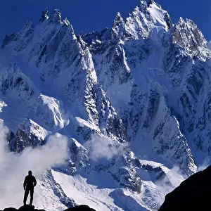 Mountaineer on Alps, France