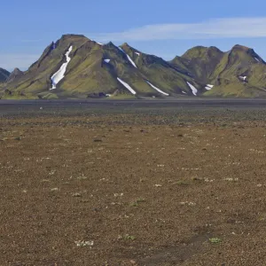 Mountains in an arid volcanic landscape, Eyjafjallajoekull, Iceland, Europe Mountains in an arid volcanic landscape, Eyjafjallajoekull, Iceland, Europe