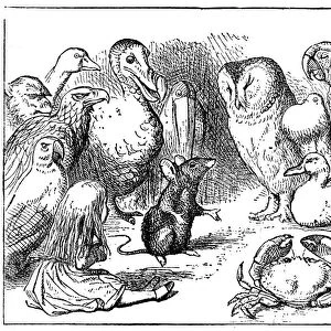 Mouse talking to Alice and a group of animals - Alice in Wonderland 1897