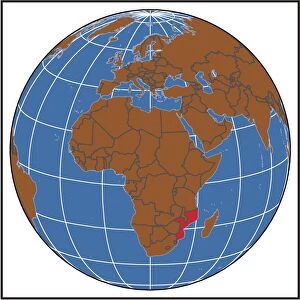 Mozambique locator map