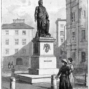Mozart monument in Salzburg Mozart monument in Salzburg