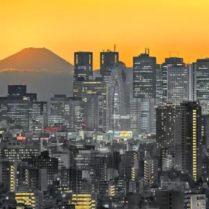 Mt. Fuji Print with Tokyo Skyline at Dusk Mt. Fuji Print with Tokyo Skyline at Dusk
