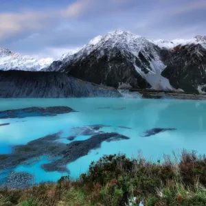 Mueller Glacier Lake and Mount Cook at Dusk Mueller Glacier Lake and Mount Cook at Dusk