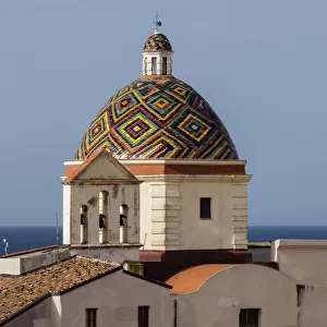 Multicolor dome at waterfront, Alghero, Provincia di Sassari, Italy
